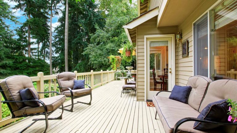 Long Wooden Deck